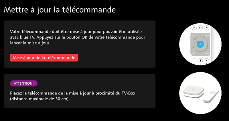 Mise à jour télécommande