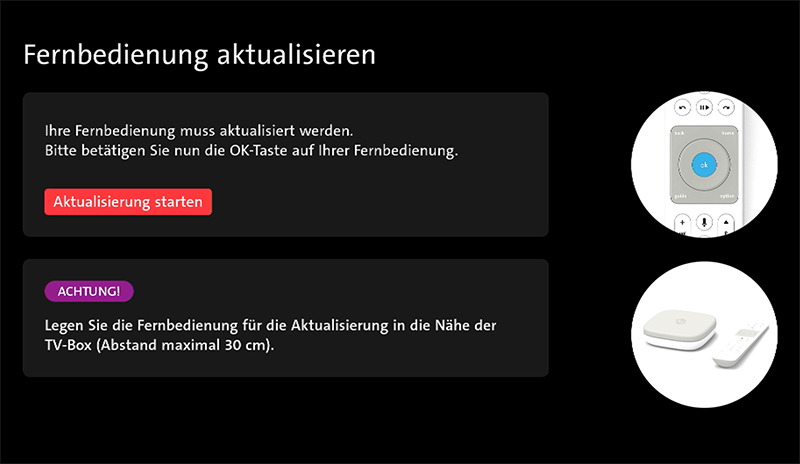 Fernbedienung aktualisieren